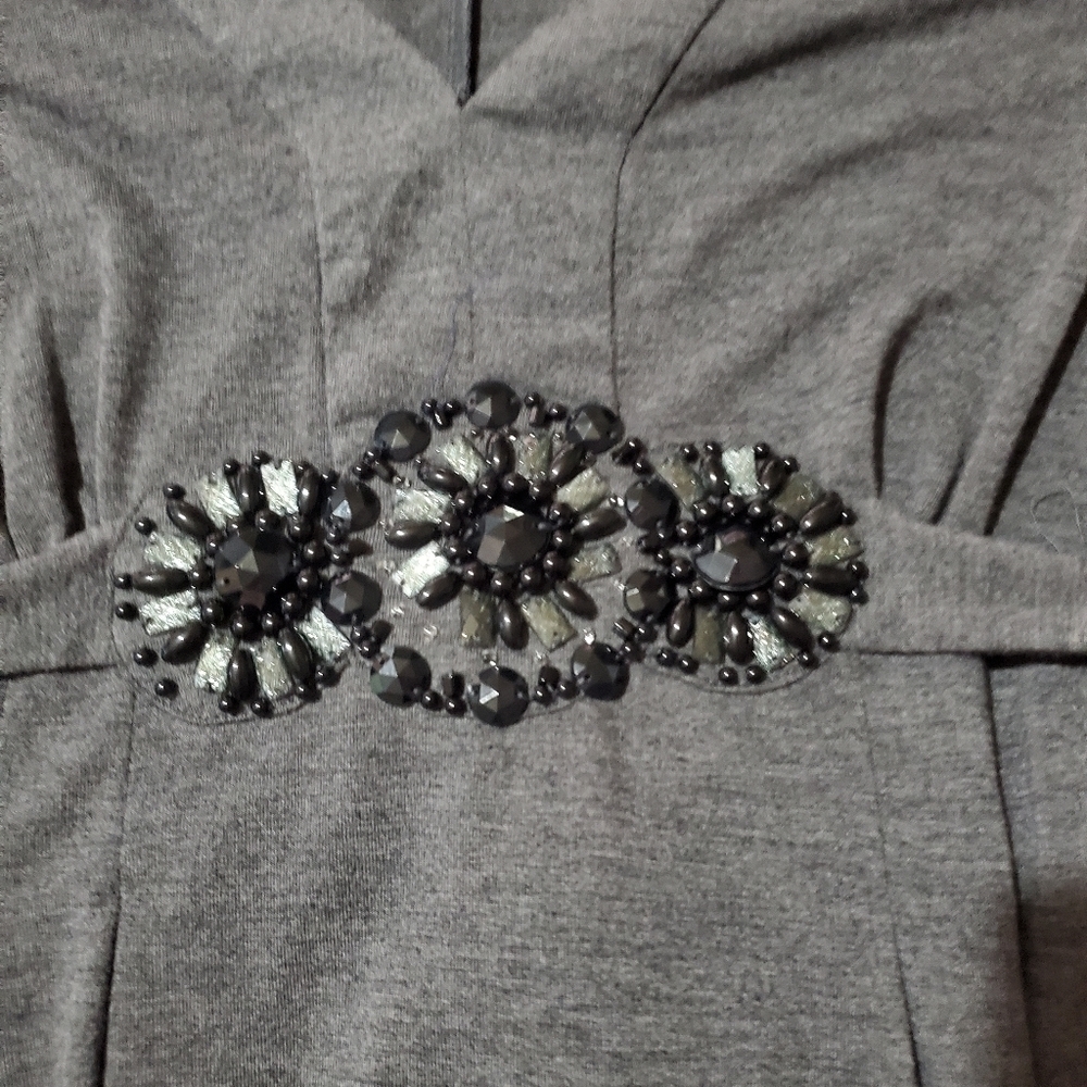 ICE Totally 2000s Y2K Vintage Statement Tie Belt Knit Dress Rhinestones Beads - Picture 3 of 6